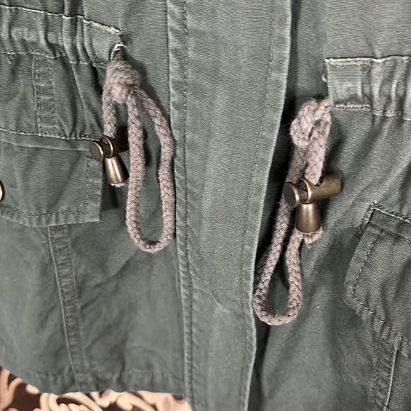 Chocolate Women’s Olive Green Utility Jacket with Hood - Picture 3 of 7